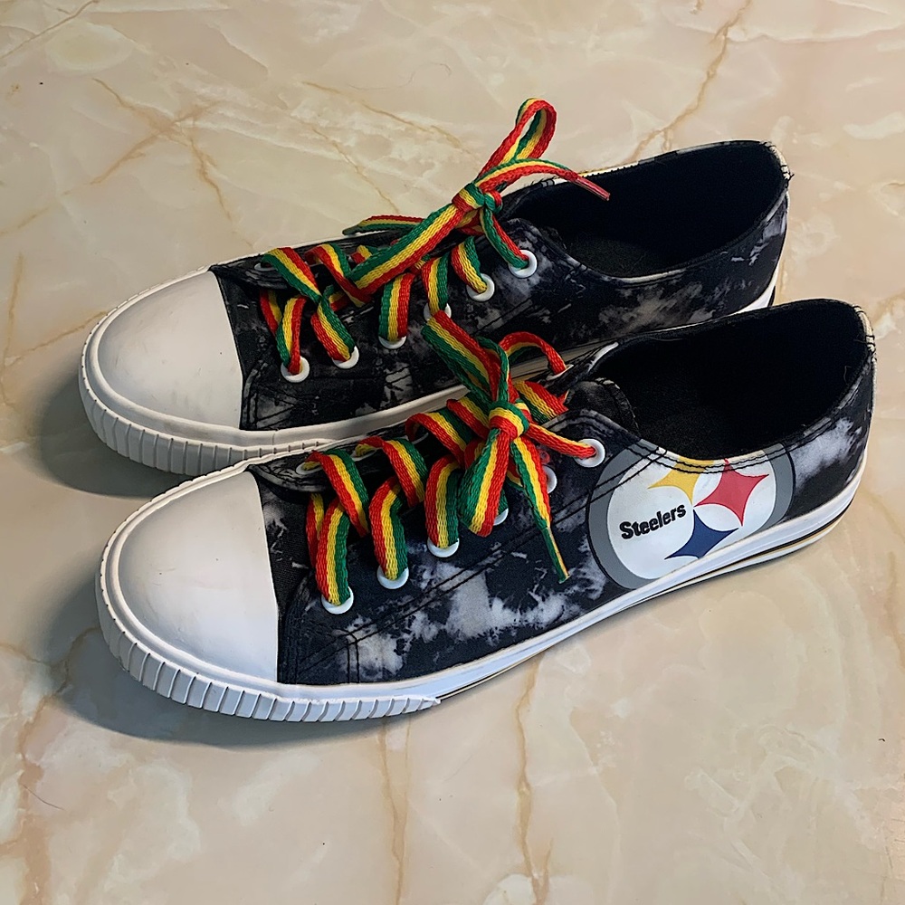 Womens size 10 STEELERS Tie-Dye Sneakers - Steelers Logo